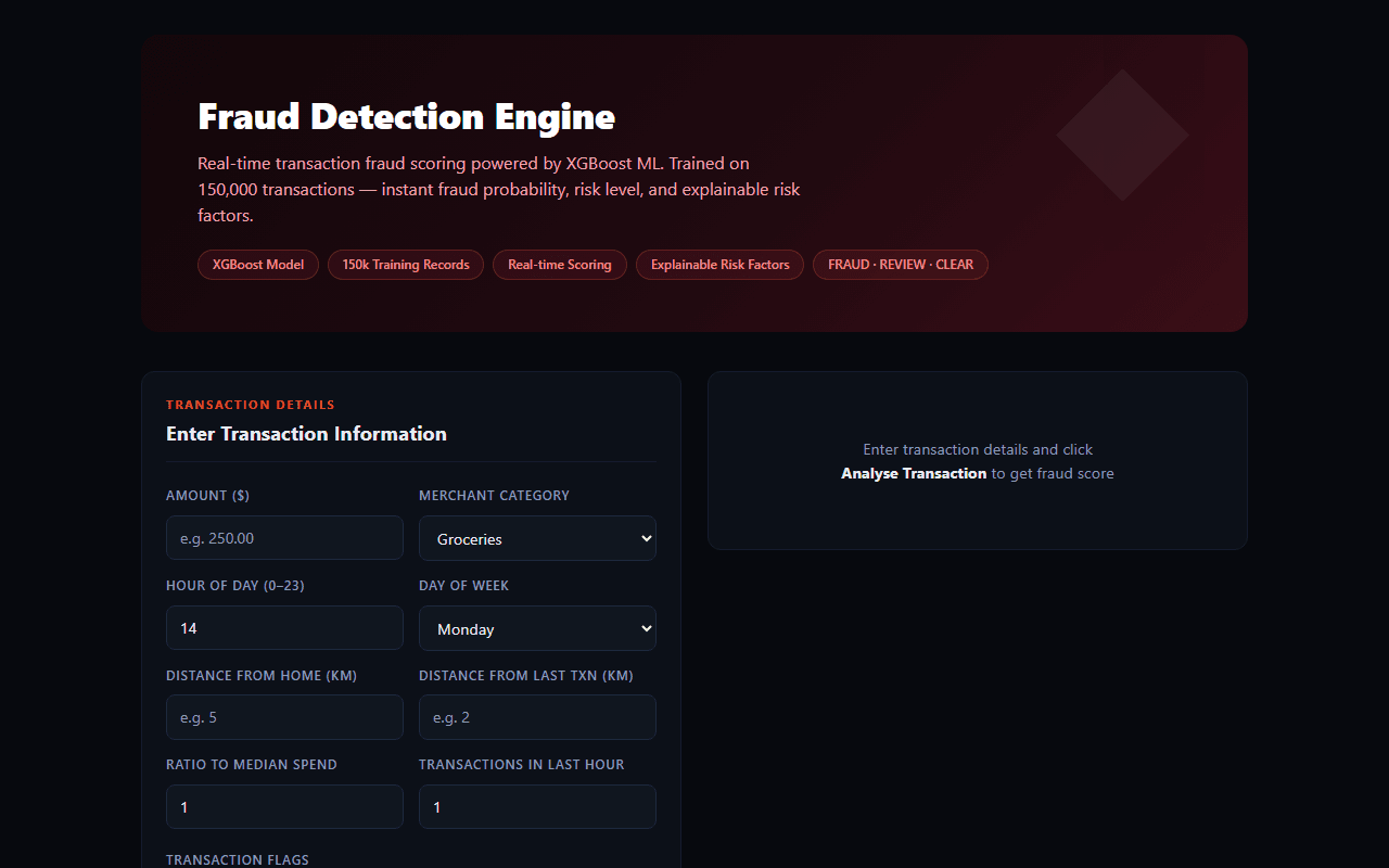 Fraud Detection Engine — live preview